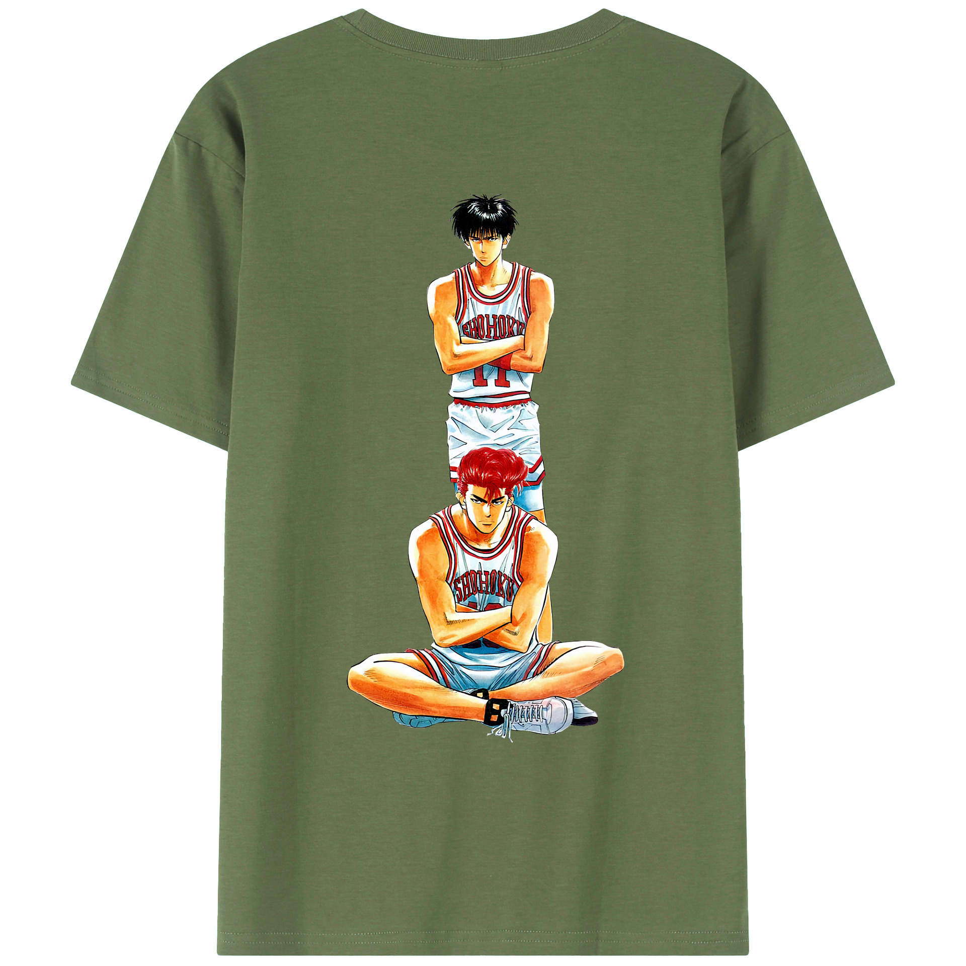 （画像用） SLAM DUNK／スラムダンク 綿100％ メンズ半袖Tシャツ（バックプリント） 通気性